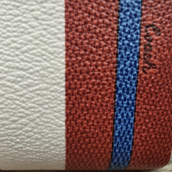 Coach Red and Blue Striped Wristlet NWT - Picture 5 of 7